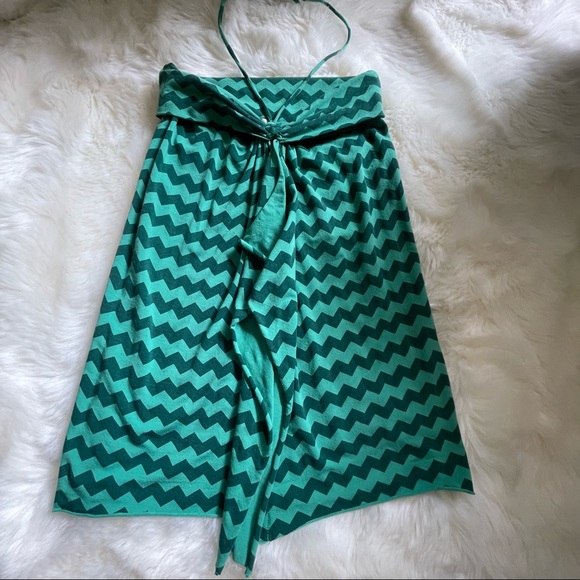 Ella Moss Green Chevron Halter Top w/Tie ~ Size S - Picture 3 of 5